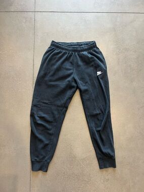 Nike Men’s Black Jogger Sweatpants with White Swoosh
